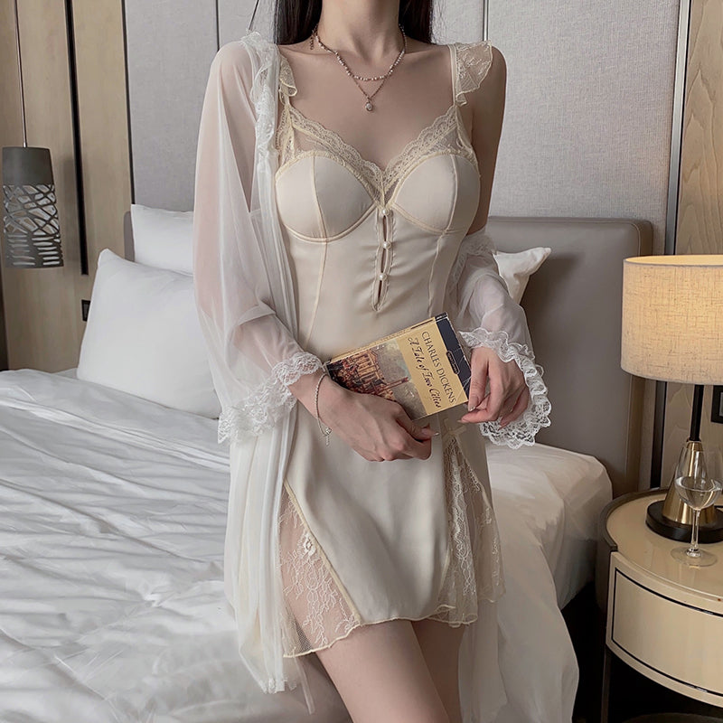 Chloe Skirt Sleep Wear Night Dress 克洛伊睡衣裙 (Black/Champagne/Grey) 1669