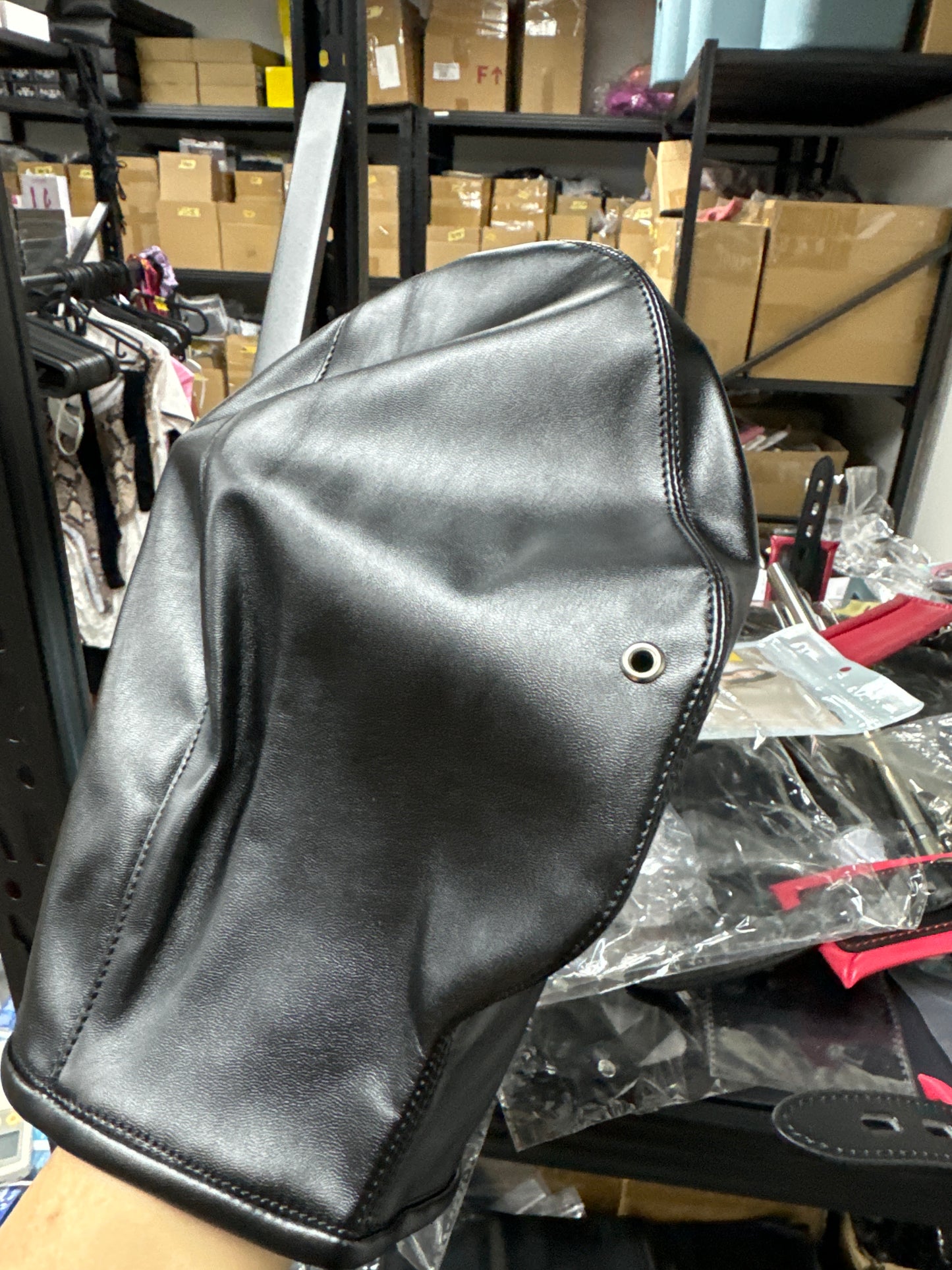 Head Gear Leather Face Mask Restraint V2 皮革头部封闭口塞束缚调教 V2 BDSM 1496