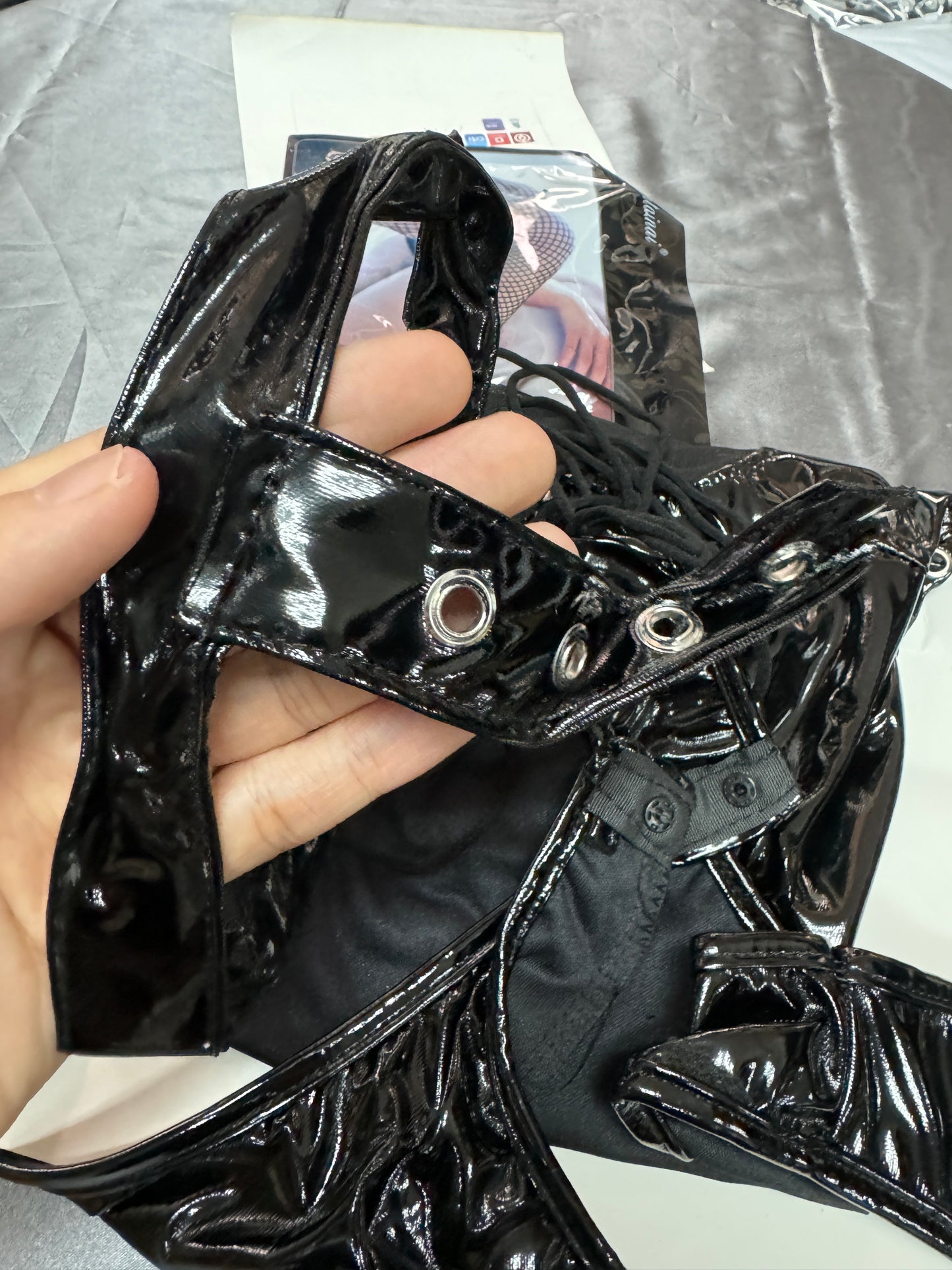Midnight drive leather PU bodysuit 午夜激情PU漆皮制紧身衣1294