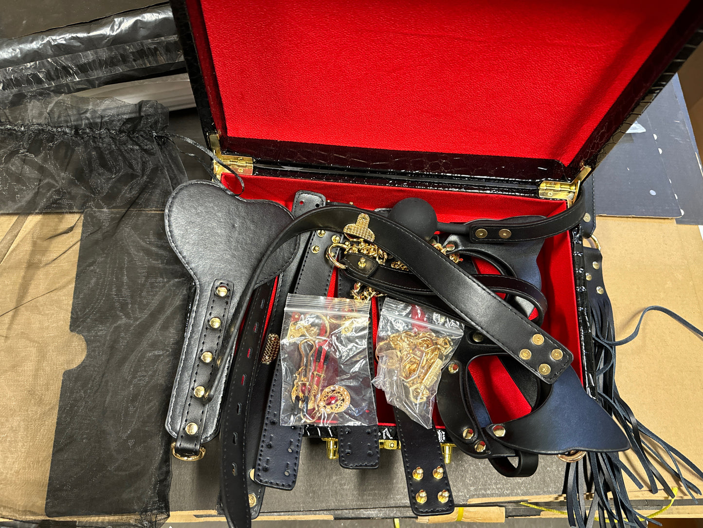 Elegant leather 8PC set 便携真皮BDSM 8件套 1057