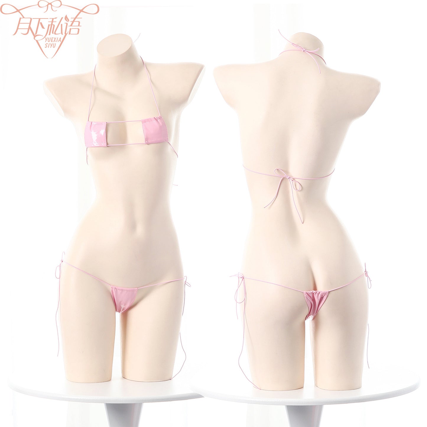 A piece of cloths bra set uniform PU Leather swimming suit v2 一块布PU皮革 v2 1529
