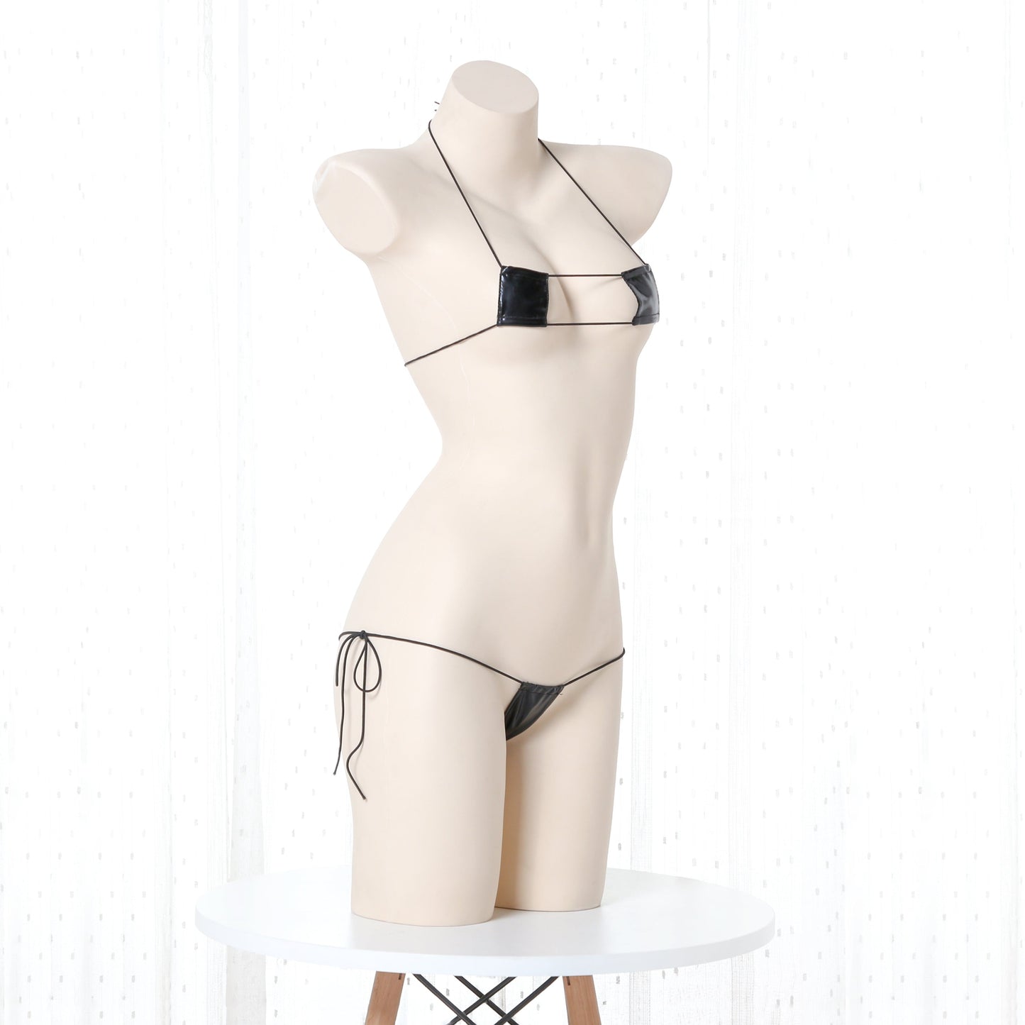 A piece of cloths bra set uniform PU Leather swimming suit v2 一块布PU皮革 v2 1529