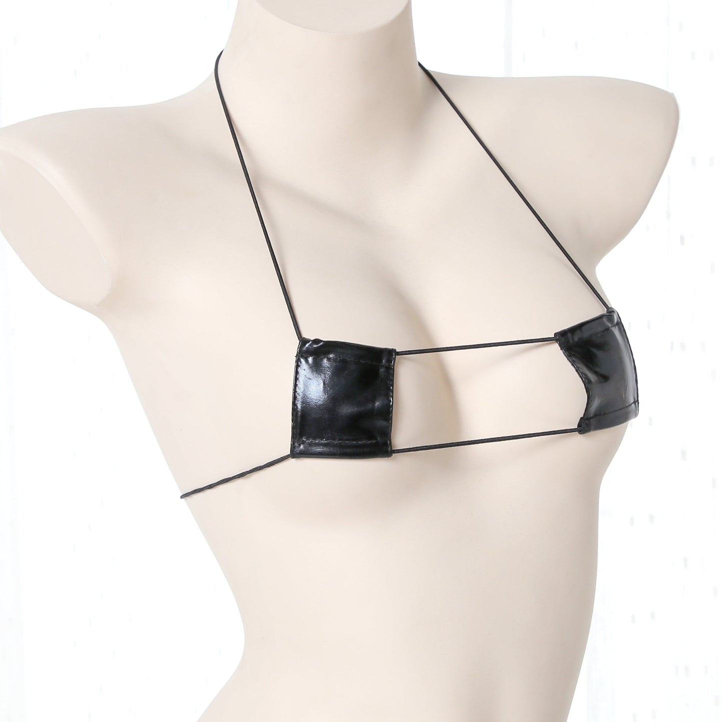 A piece of cloths bra set uniform PU Leather swimming suit v2 一块布PU皮革 v2 1529