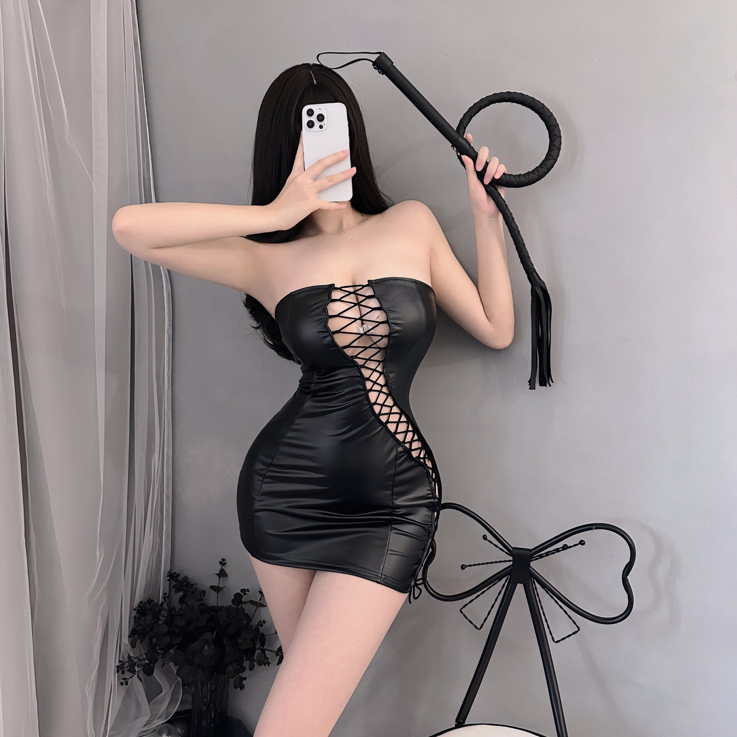 Corporate punishment PU Leather Skirt 姐姐诱惑PU漆皮群 1560