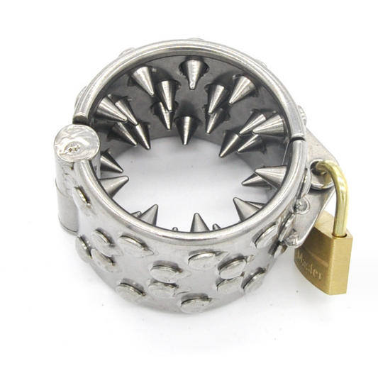 Medieval Stainless Steel Chastity Cuckold Device Male SPIKE Cage 中世纪不锈钢带刺贞操男用 BDSM 1504