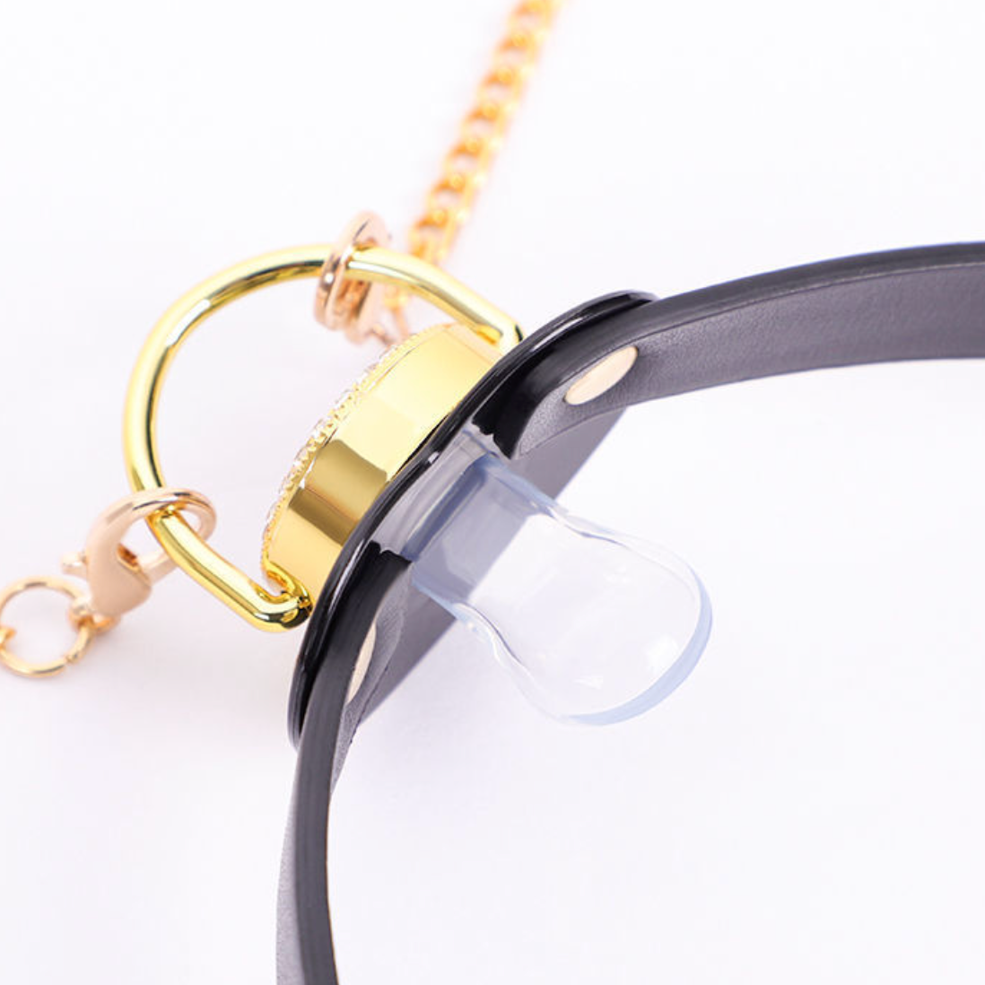 Pacificer with nipple clamp 黑色奶嘴乳夹情趣BDSM 1551