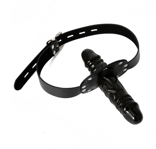 Black mouth dildo gag 黑色口塞阳具 BDSM 1065