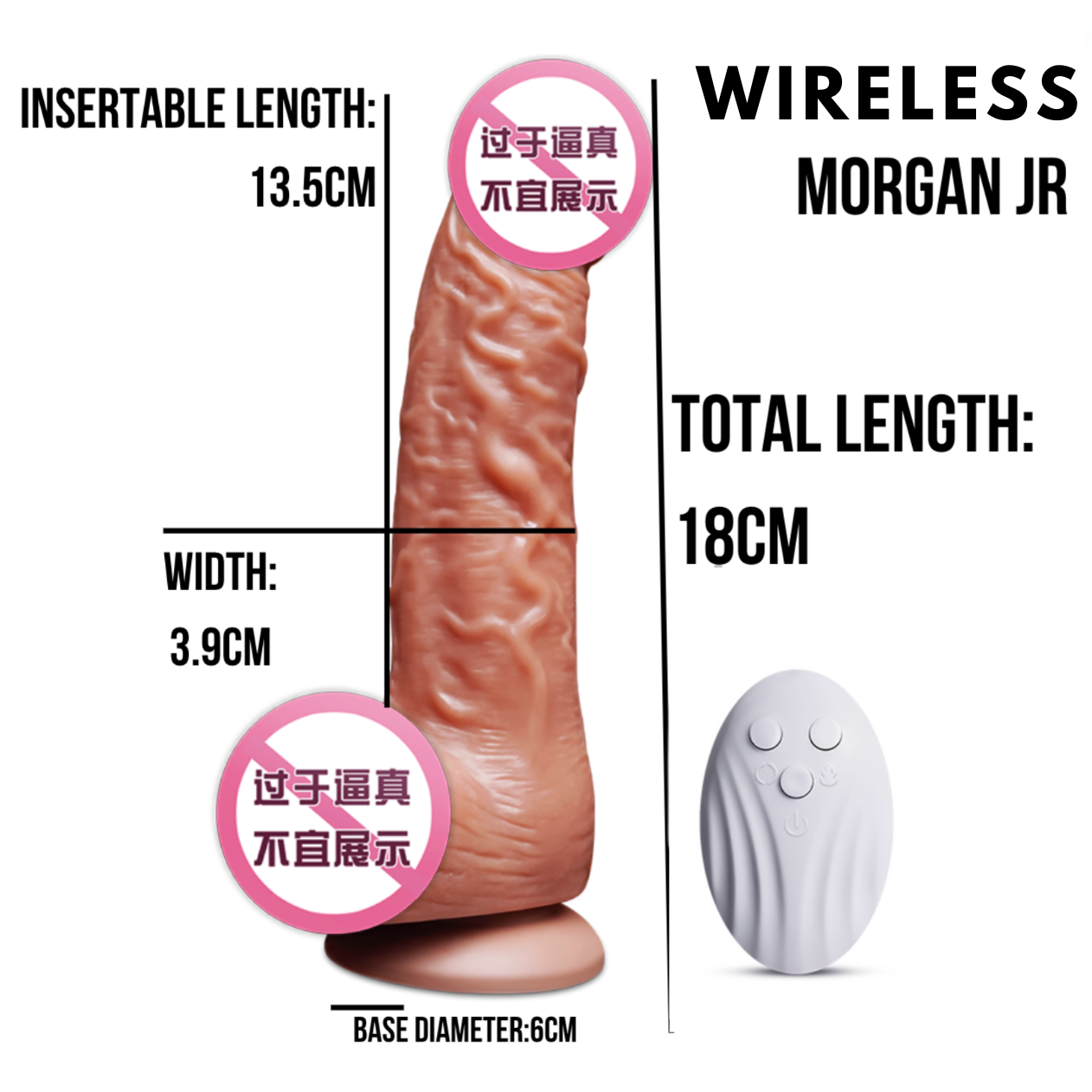 Morgan Dildo + Warm Up function (USB/Wireless) 摩根仿真阳具 1591