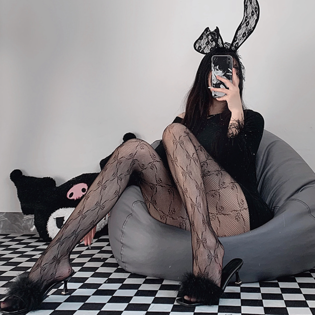 Full length stocking - Candy 黑色连体丝袜-糖果 1631