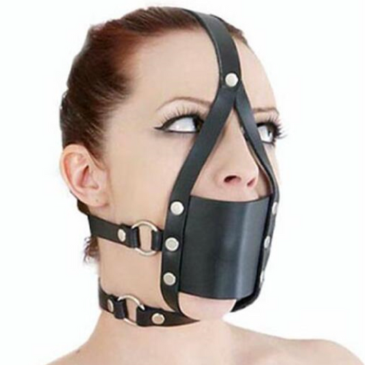 Face Mask with Ball Gag V5 皮革面具x口塞 V5 BDSM 1687