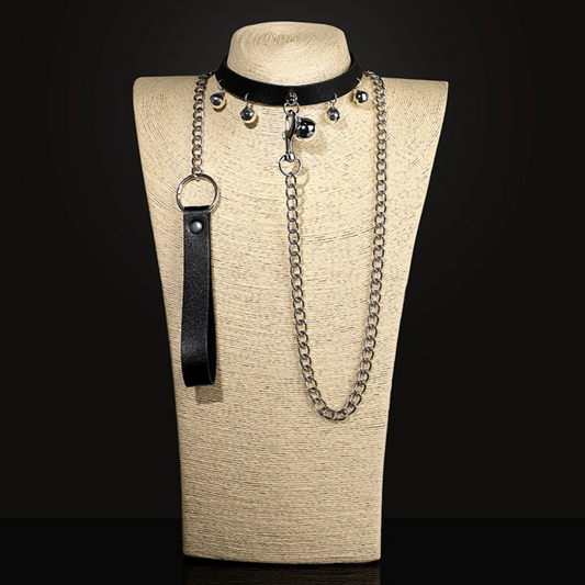 Collar/Choker with Leash & Bell V3 颈圈铃铛情趣BDSM V3 脖套+牵引 1694