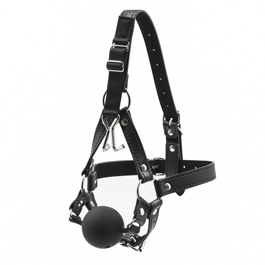 Face Mask with Ball Gag V6 皮革面具x口塞 V6 BDSM 1696