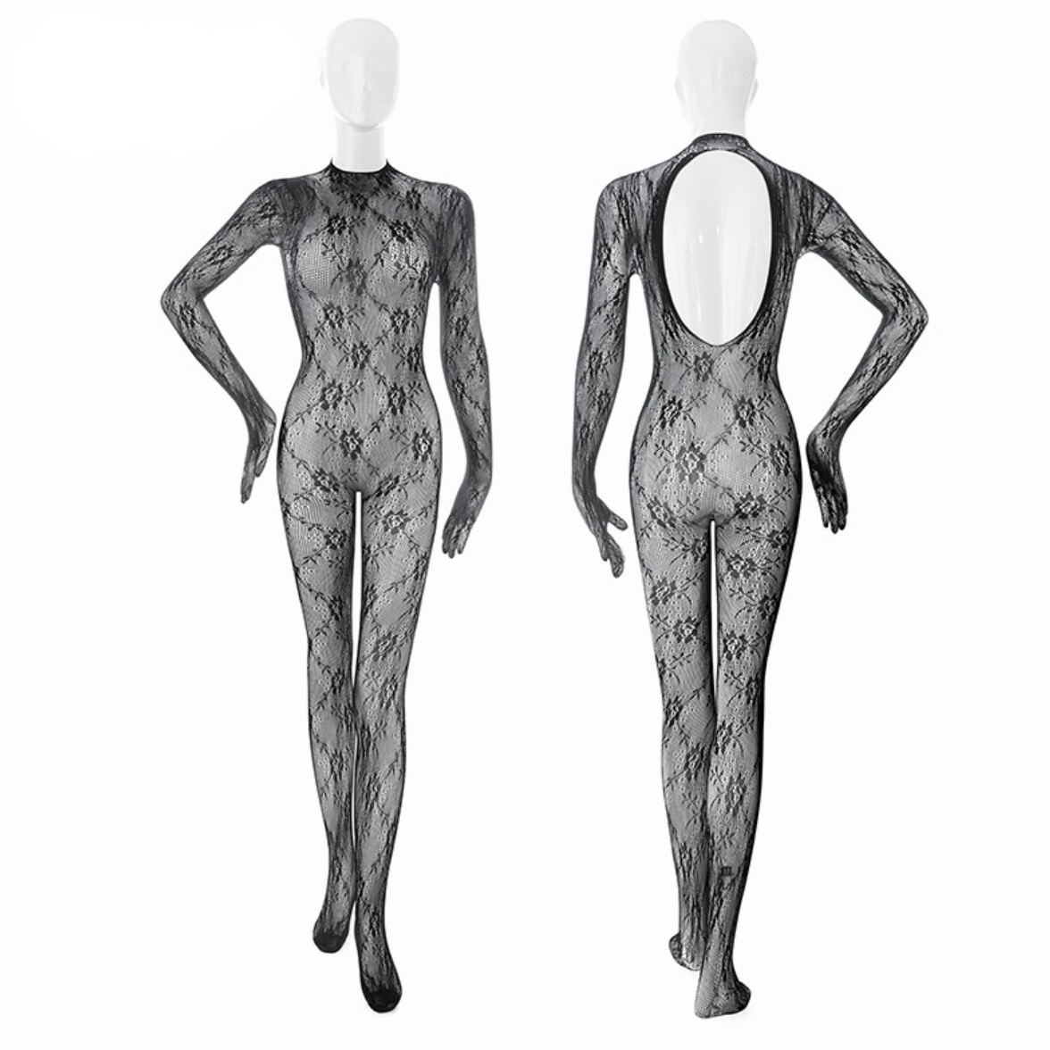 Browallia Black Body Stocking 兰英花黑色连体情趣网衣 1799