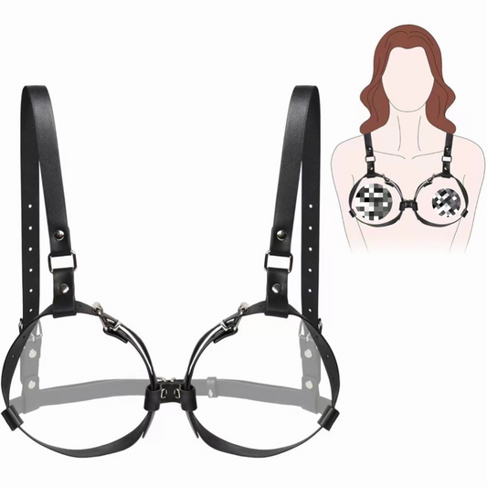 Leather Harness Bra Top V6 皮革情趣束缚女上身 V6 BDSM  1918