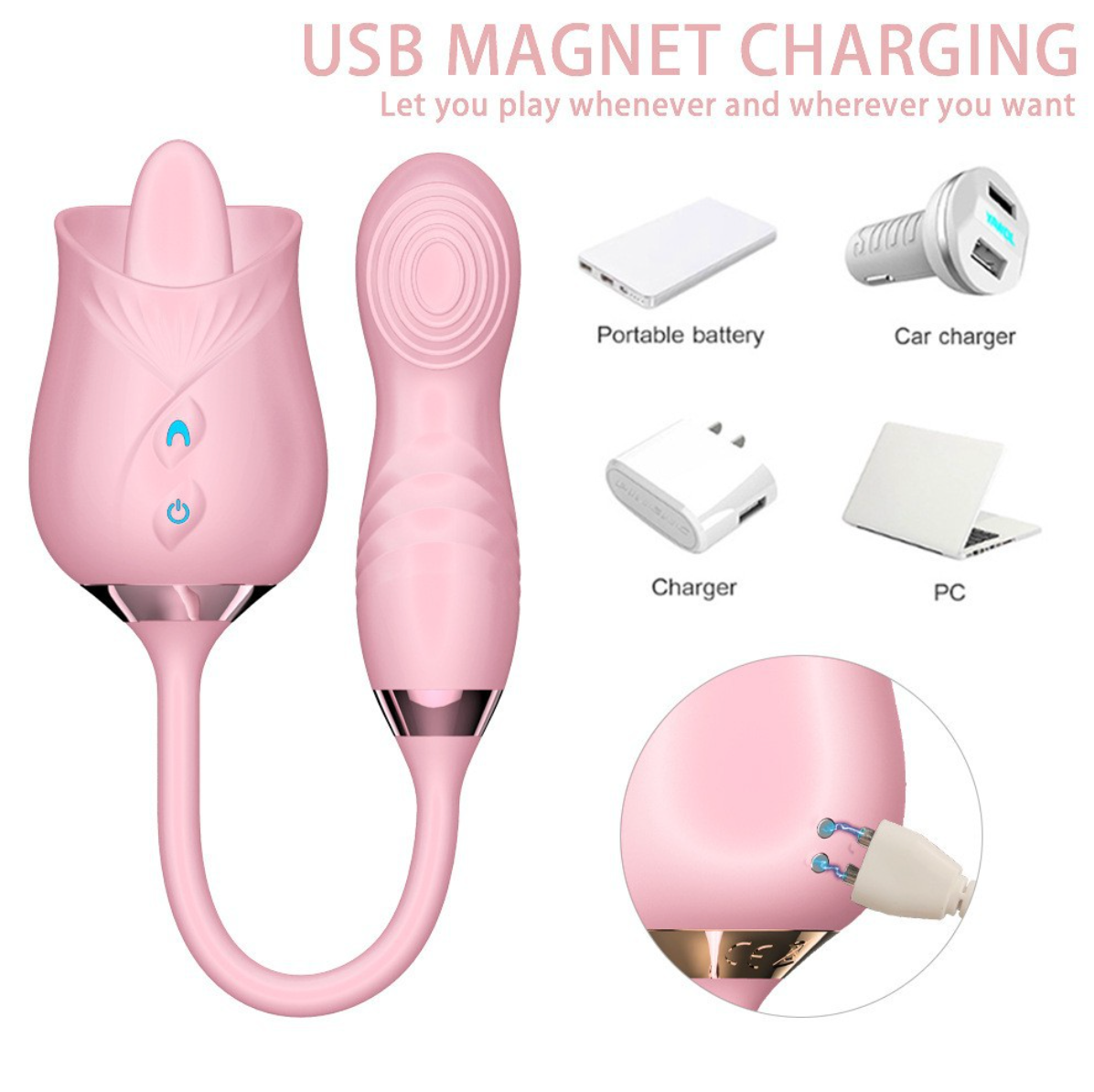 Rose Suction Vibrator- 玫瑰震动吸吮跳蛋 1904