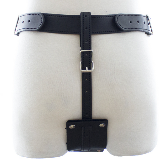 Harness w Cock Ring & Anal Plug for Strap-on 皮革震动阳具裤子 BDSM 1911