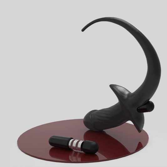 Anal Bead Butt Plug -Dog Tail Pet Play w Vibration 震动狗尾巴肛塞 BDSM  1978