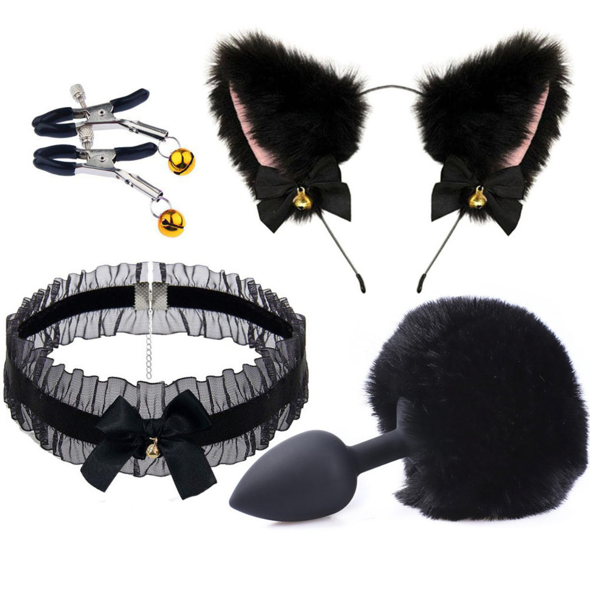 Fox 4pc Set (Head/Collar/Tail/Nipple Clamp) 狐狸套装BDSM 4件套 1442