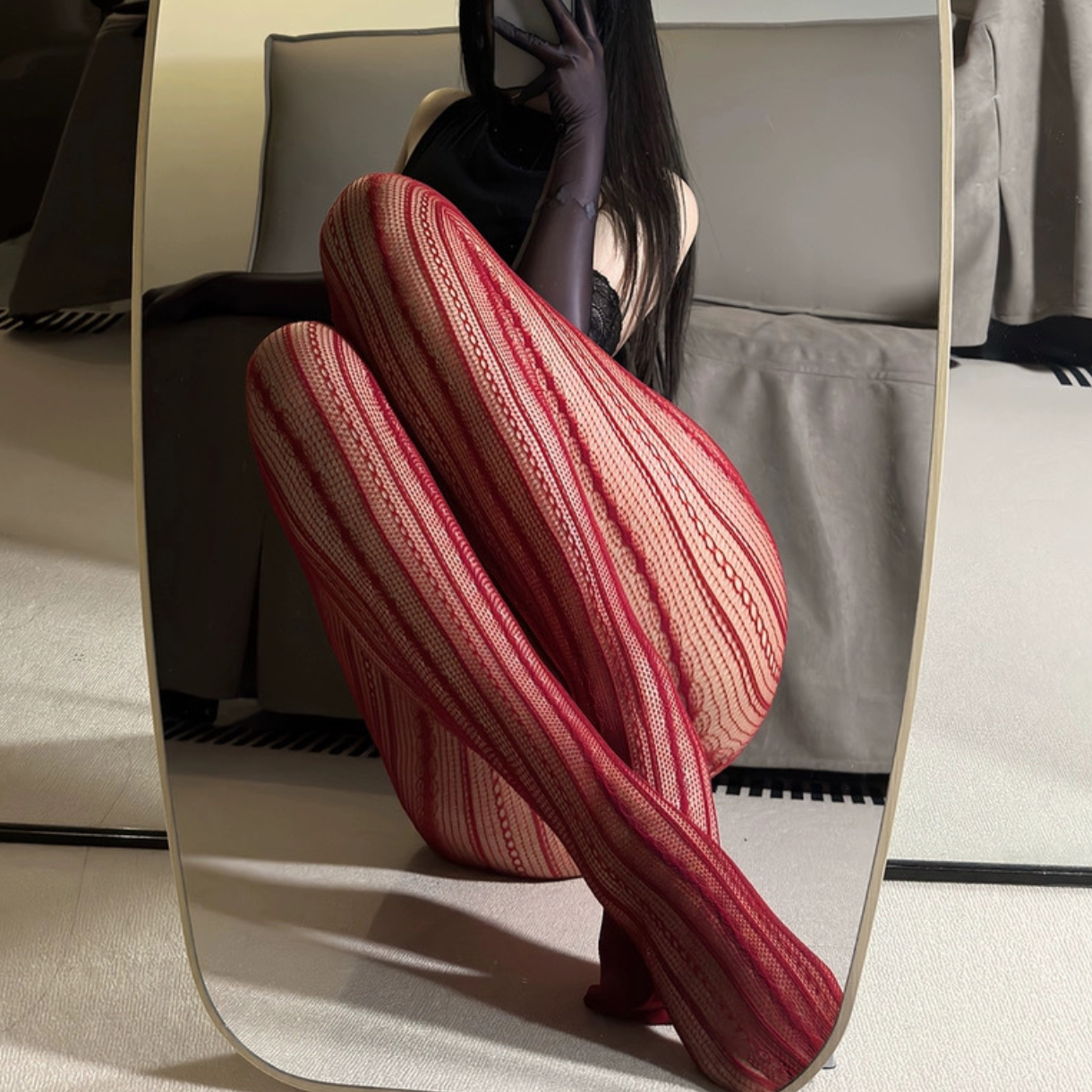 Abstract Full Length Fishnet 菱形渔网丝袜 2052