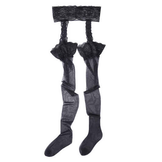 Lace Garter Corset Stocking V7 吊带束腰丝袜一体 V7 2081