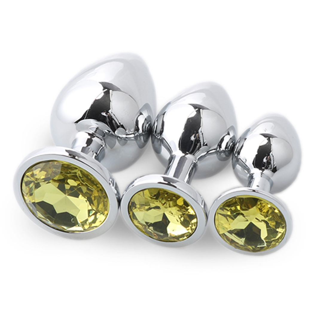 Anal butt plug metal 3pc set 金属肛塞3件套 BDSM 1161