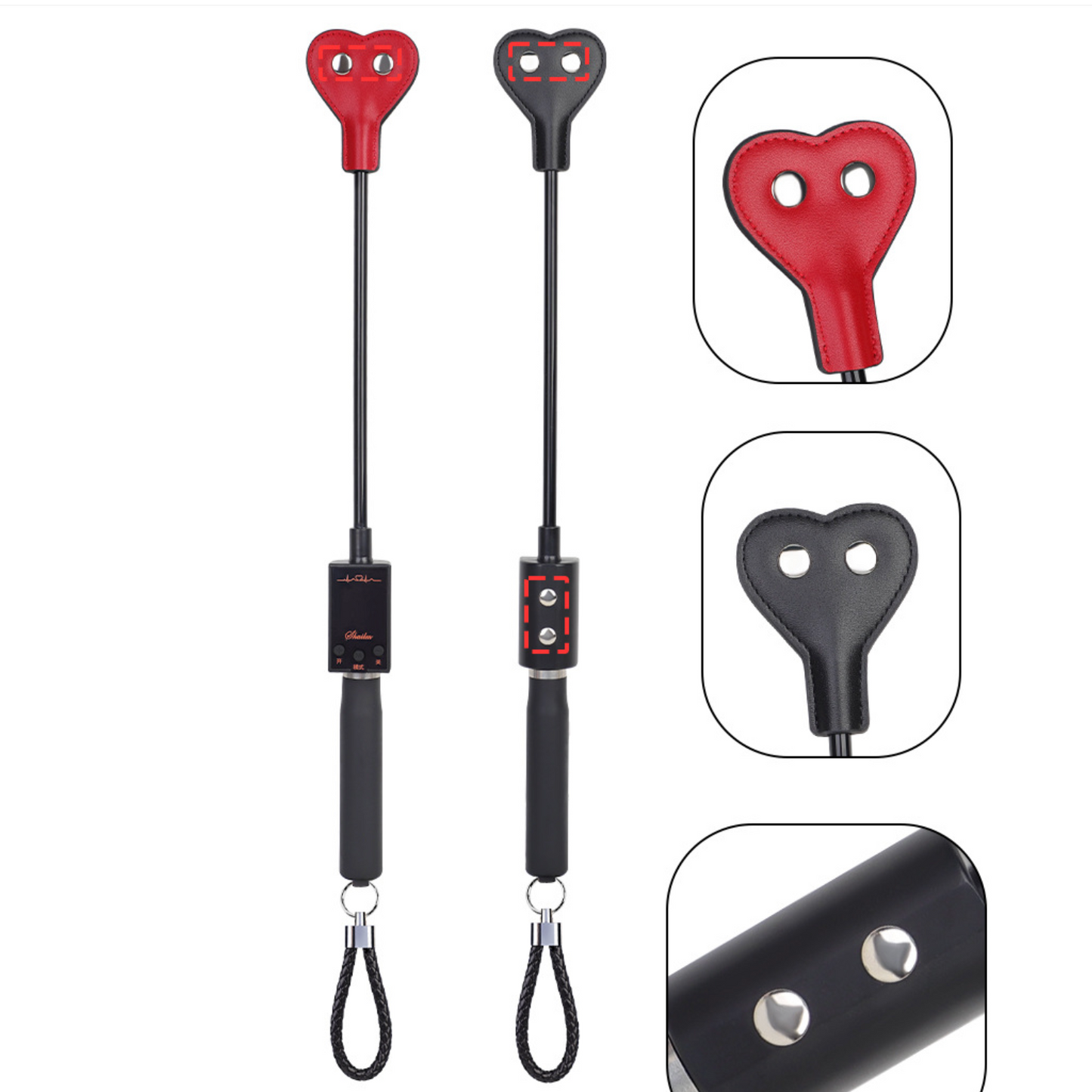 What is Love Spanker Whip w Electric 成人情趣爱心拍子点击 BDSM 2169