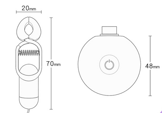 Nipple Wire Vibrator w Portable V5 电动乳夹带便携电池跳蛋 V5 2335