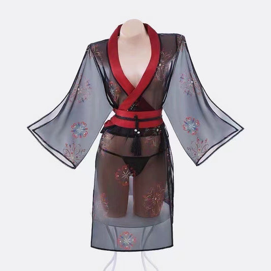 Chinese Qipao Costume Uniform v9 纯欲透视旗袍绣花制服 v9 2352
