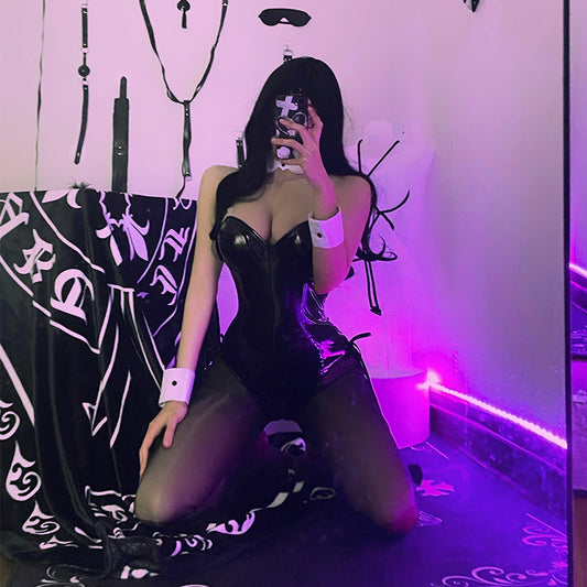 PU leather bond's bunny costume uniform 皮革邦女郎制服 1299