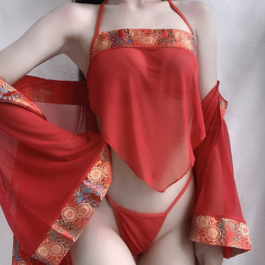 Chinese lace costume 蕾丝肚兜情趣制服 1115