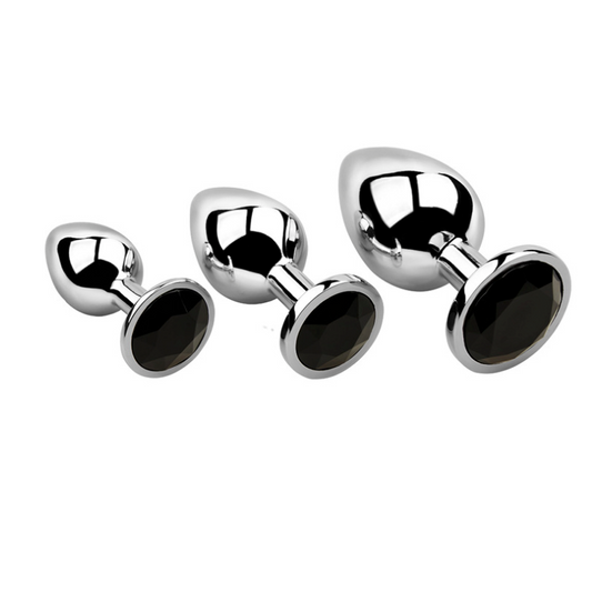 Anal butt plug metal 3pc set 金属肛塞3件套 BDSM  1161