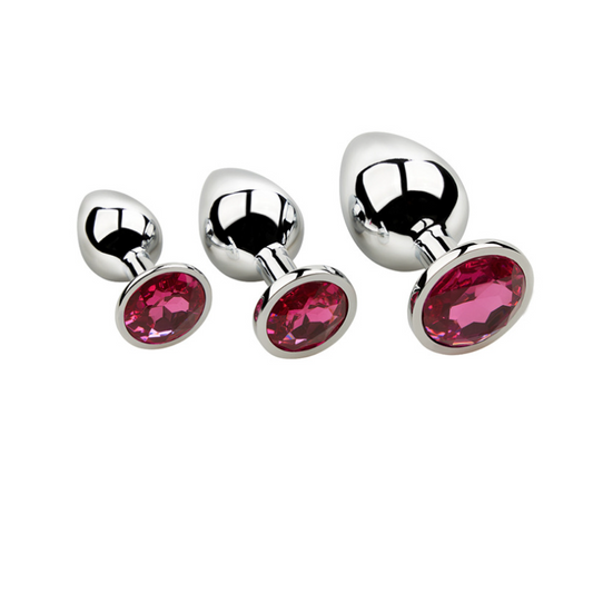 Anal butt plug metal 3pc set 金属肛塞3件套 BDSM  1161