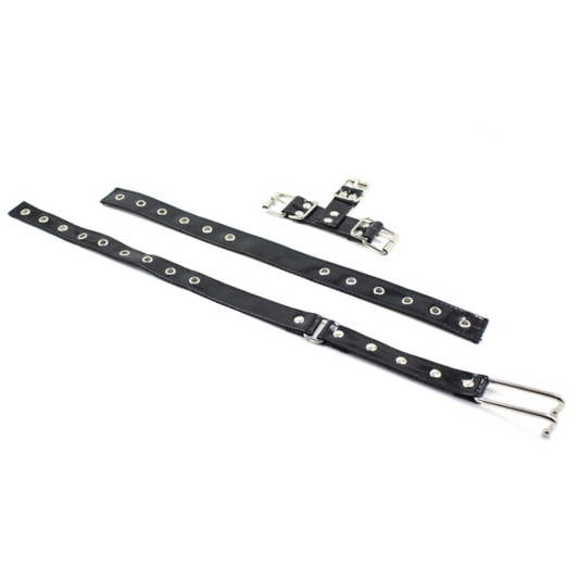 Leather Face Mask w nose & choker/collar 鼻勾面部束缚 BDSM  1203