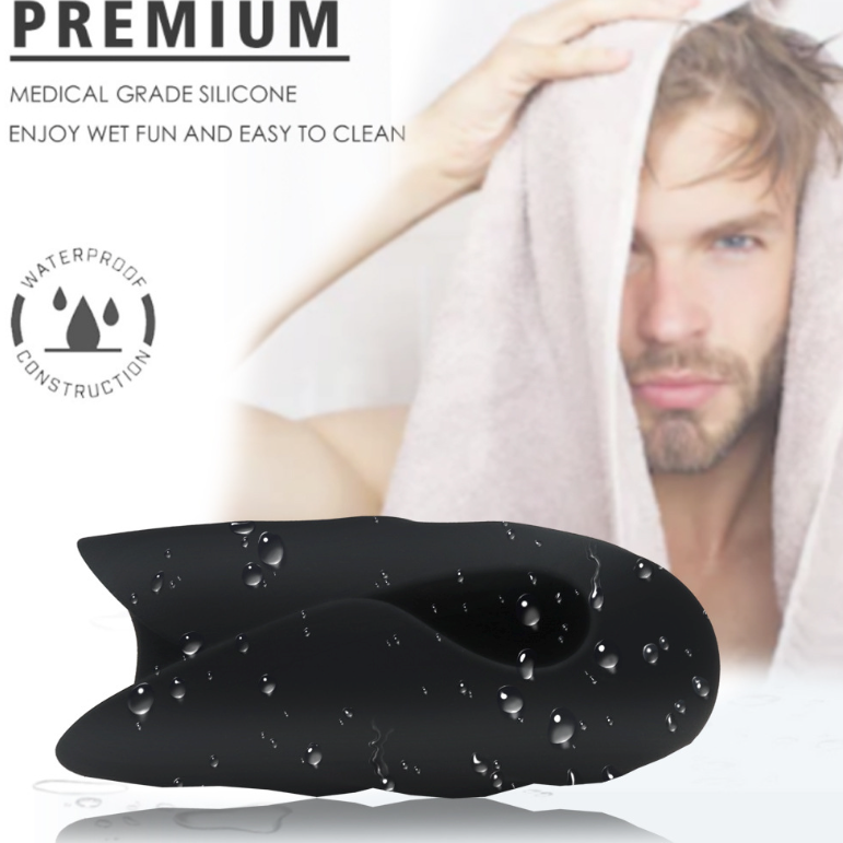 Black lil shell penis cock ring vibrator second gen 贝壳小战士二代阴茎震动按摩套 1224