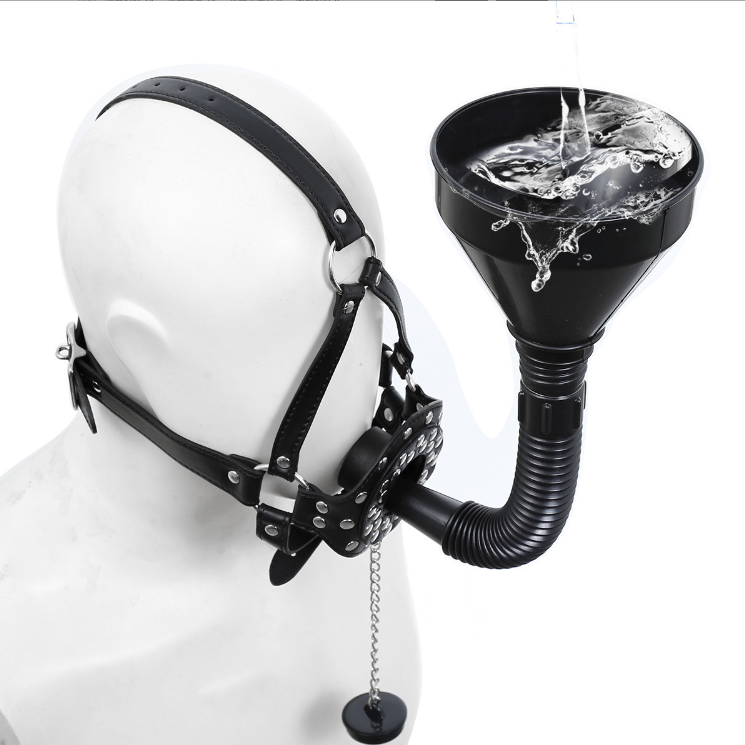 Urine Pee Mask Golden Shower 张口漏斗面具BDSM 1236