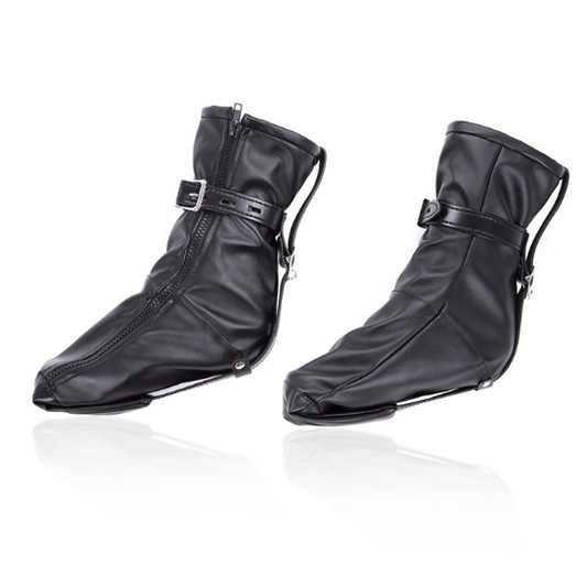 Black leather feet restraint pet dog play (x1 pair) 皮革腿部束缚调教BDSM 1251