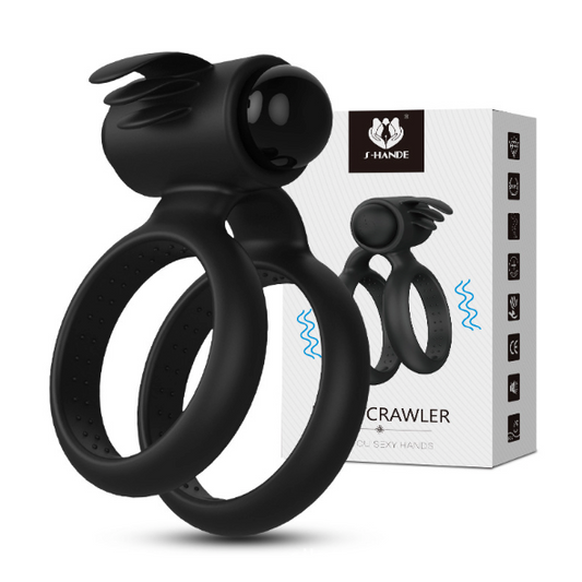 Black penis cock ring vibrator 黑色阴茎震动按摩套 1261