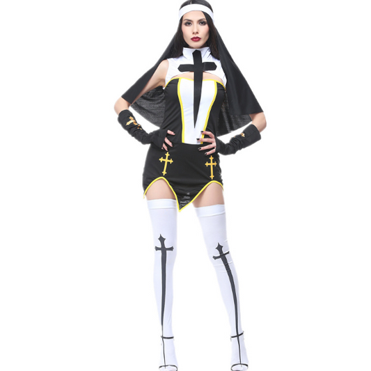 Nun costume uniform style B (Black/white) 修女制服B 1324