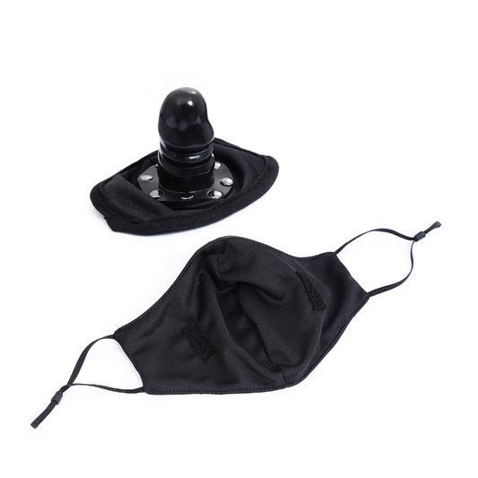 Mask mouth dildo gag 黑色口罩口塞阳具 BDSM 1336