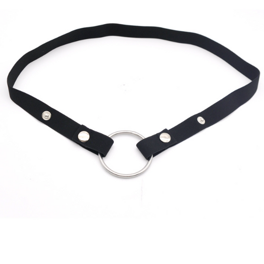 Cuckold cage stripe male anti slipping 男用贞洁笼辅助带弹性防下坠BDSM (Black/Pink) 1383