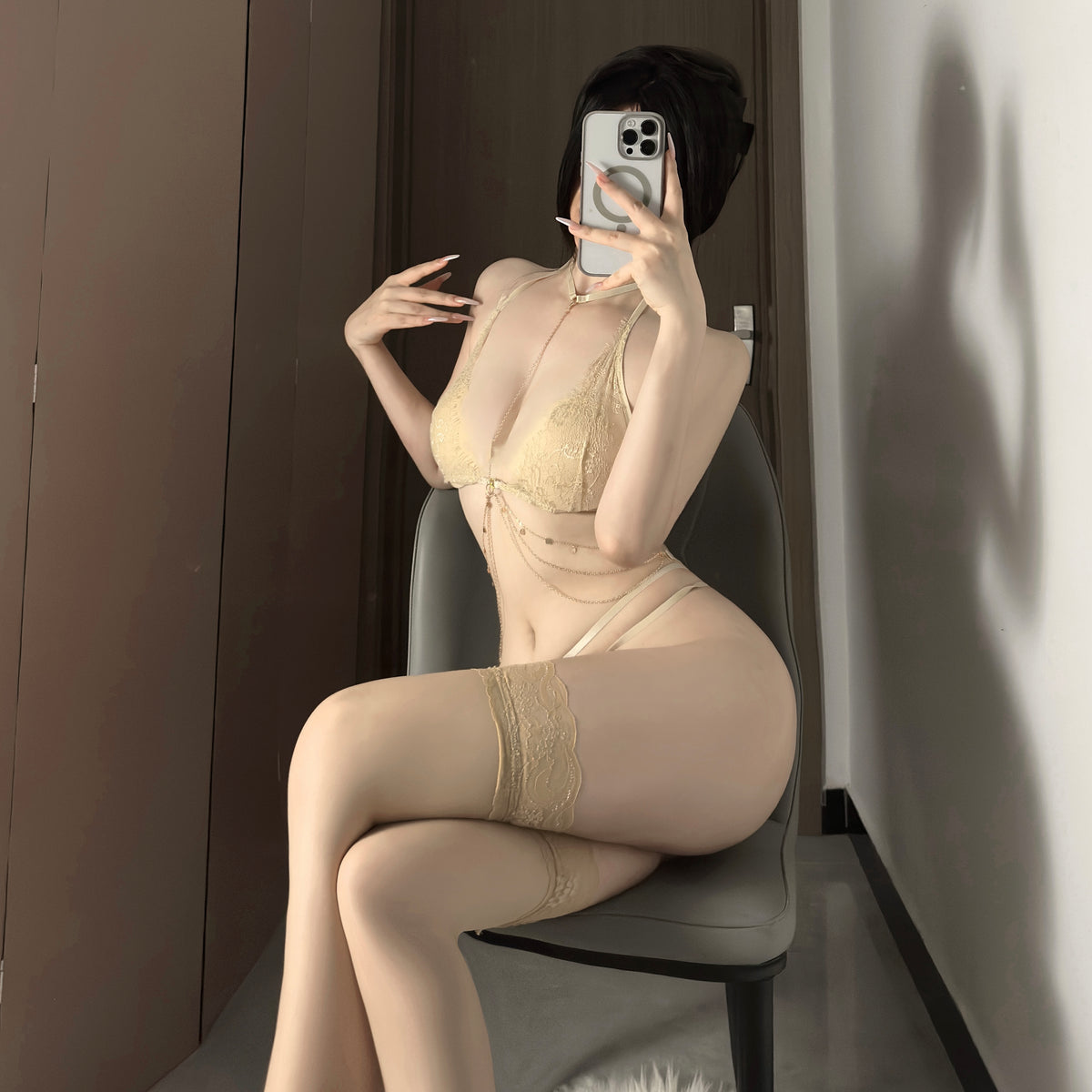 Tulip Champagne Bra Set 郁金香香槟三点式 2353