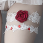 Rose leg belt / leg ring / grater (Black & white)1421