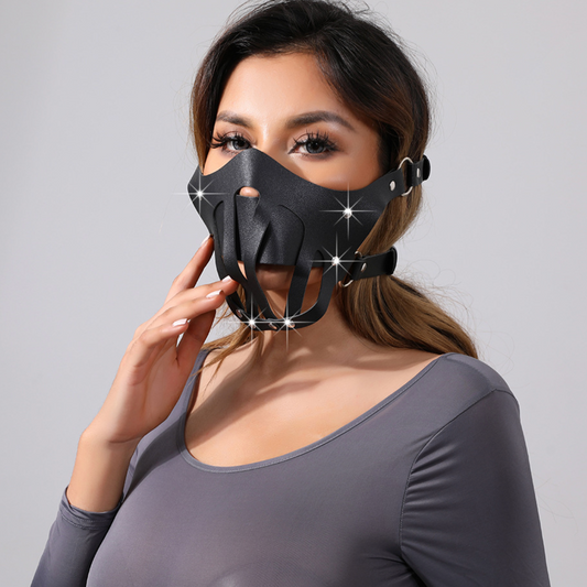 Black leather mask BDSM V4 皮革面具V4 BDSM 1564