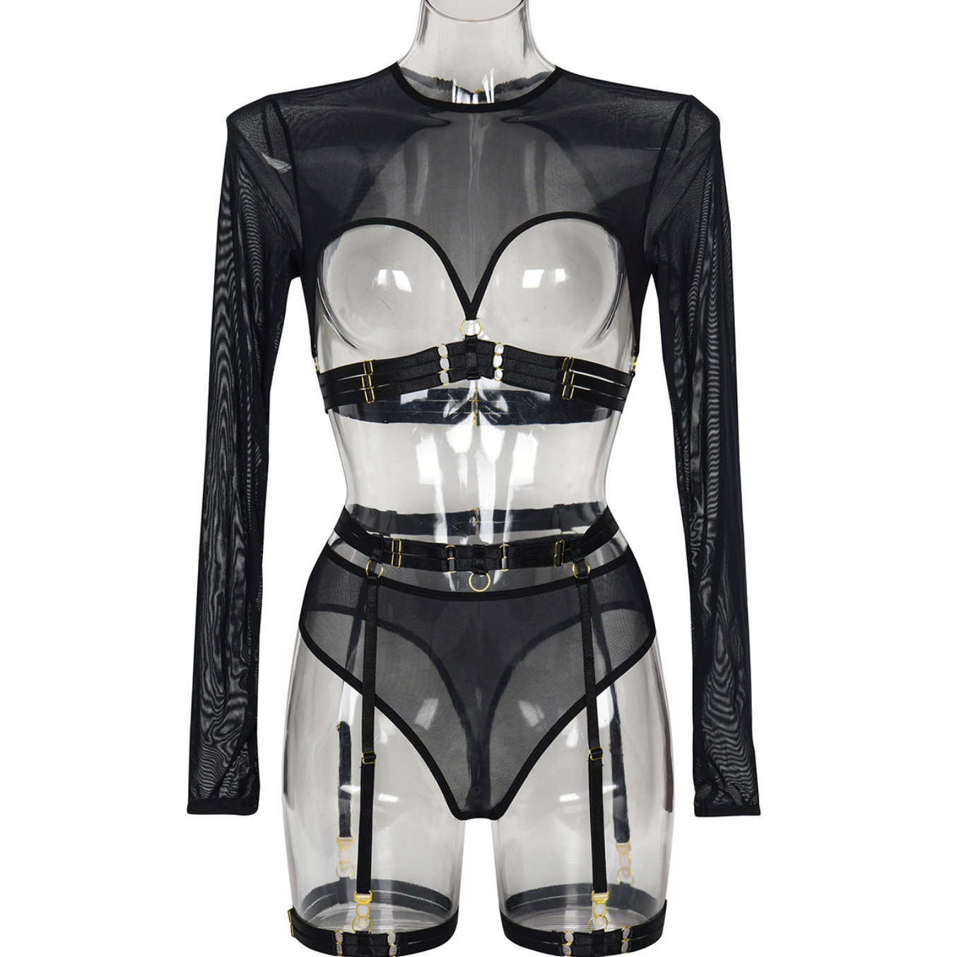 Selina Lingerie Bikini 3pc Set 瑟琳娜黑色3件套三点式内衣 1605