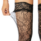 Vintage Lace Black Stocking Half Length with Anti-Slipping Gel  复古黑色半筒蕾丝休闲丝袜防滑(支持大码) 1645