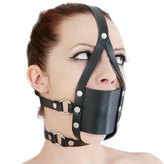 Face Harness Mask with Ball Gag BDSM V5 皮革面具x口塞 V5 BDSM 1687