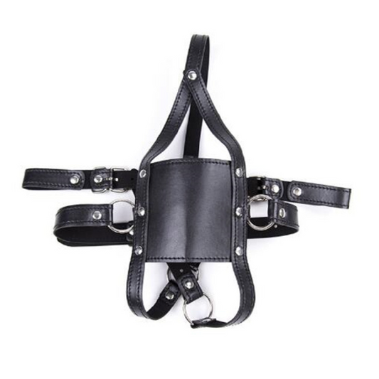 Face Harness Mask with Ball Gag BDSM V5 皮革面具x口塞 V5 BDSM 1687