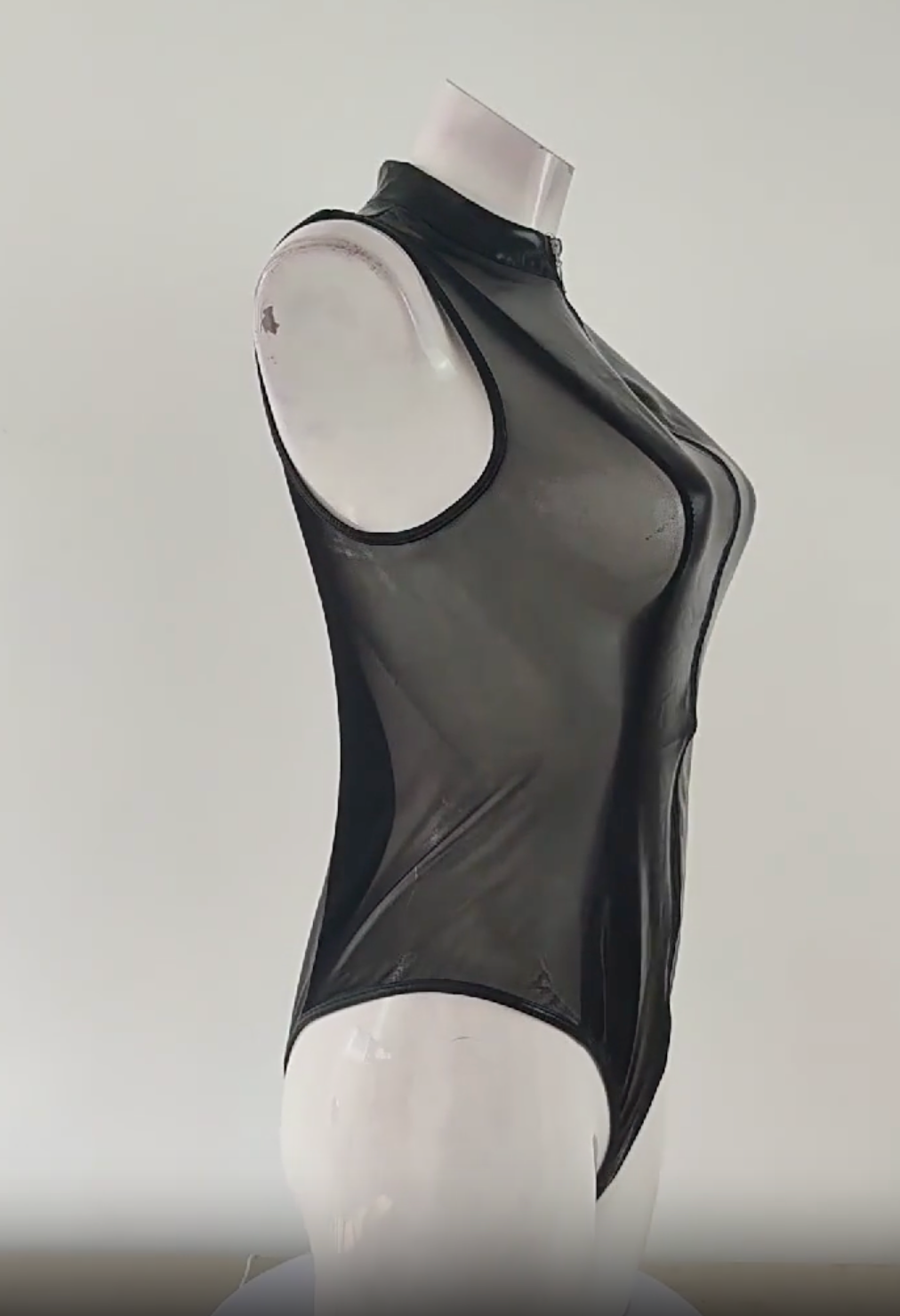 Future Bodysuit PU Leather [Open Crotch Plus Size Suitable] 未来皮革紧身衣 [开档支持大码] 1866