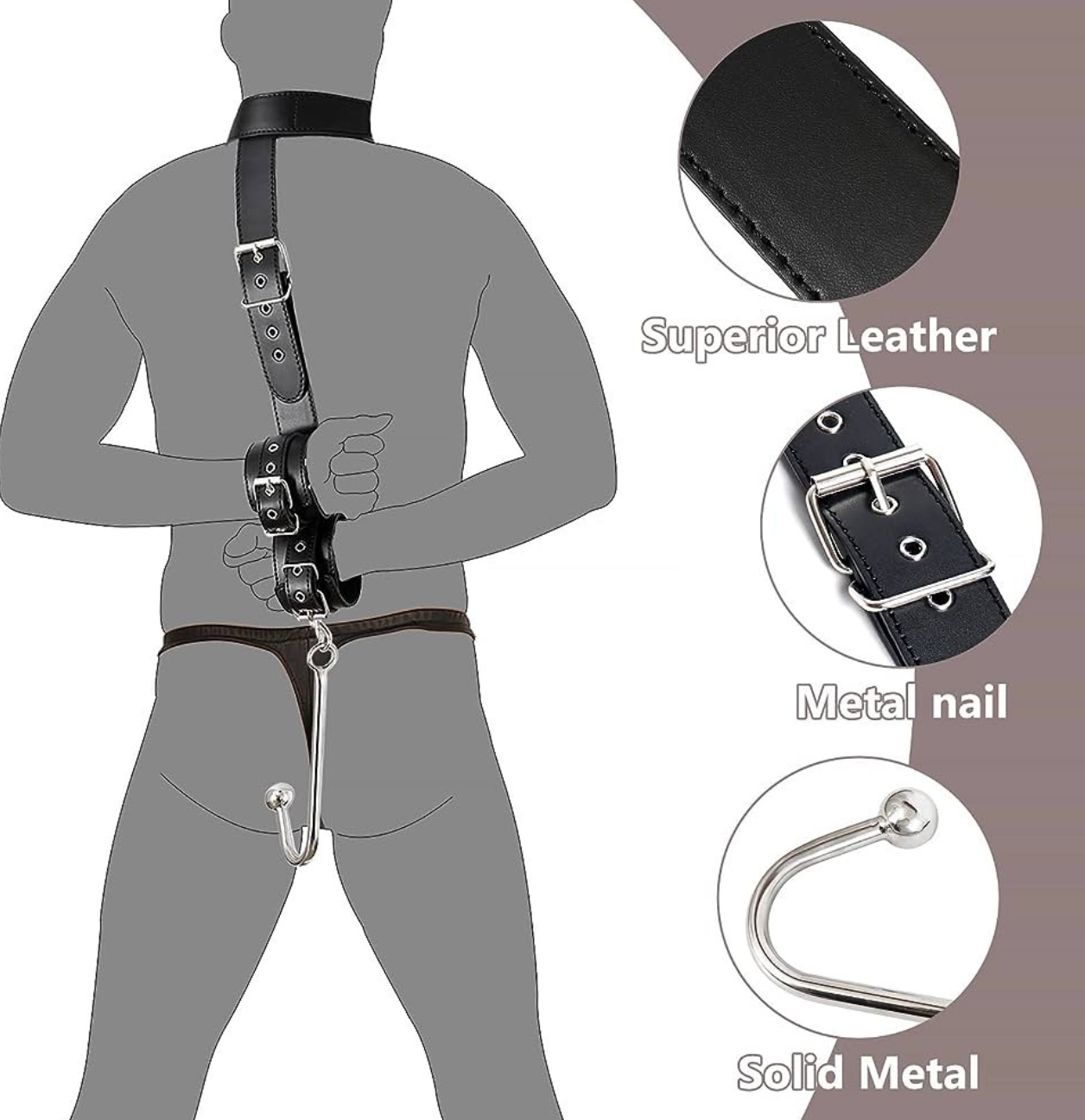 Bondage w Anal Hook V2 后庭肛塞手铐 V2 BDSM 2073