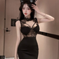 Linda Black Lacy Skirt 琳达黑色蕾丝薄纱裙 2075